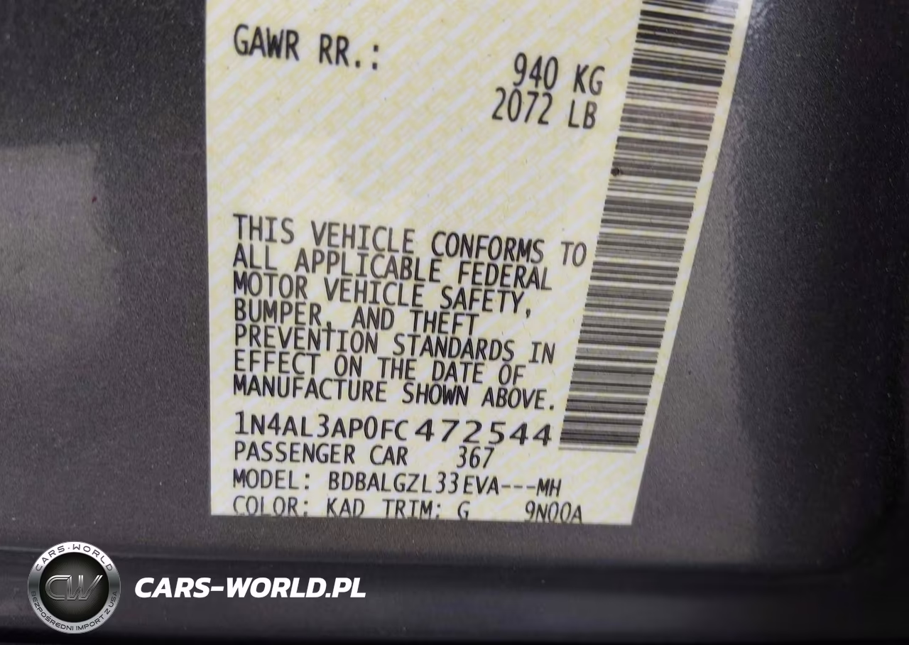 2015 Nissan Altima 2.5 S VIN:1N4AL3AP0FC472544 - 9