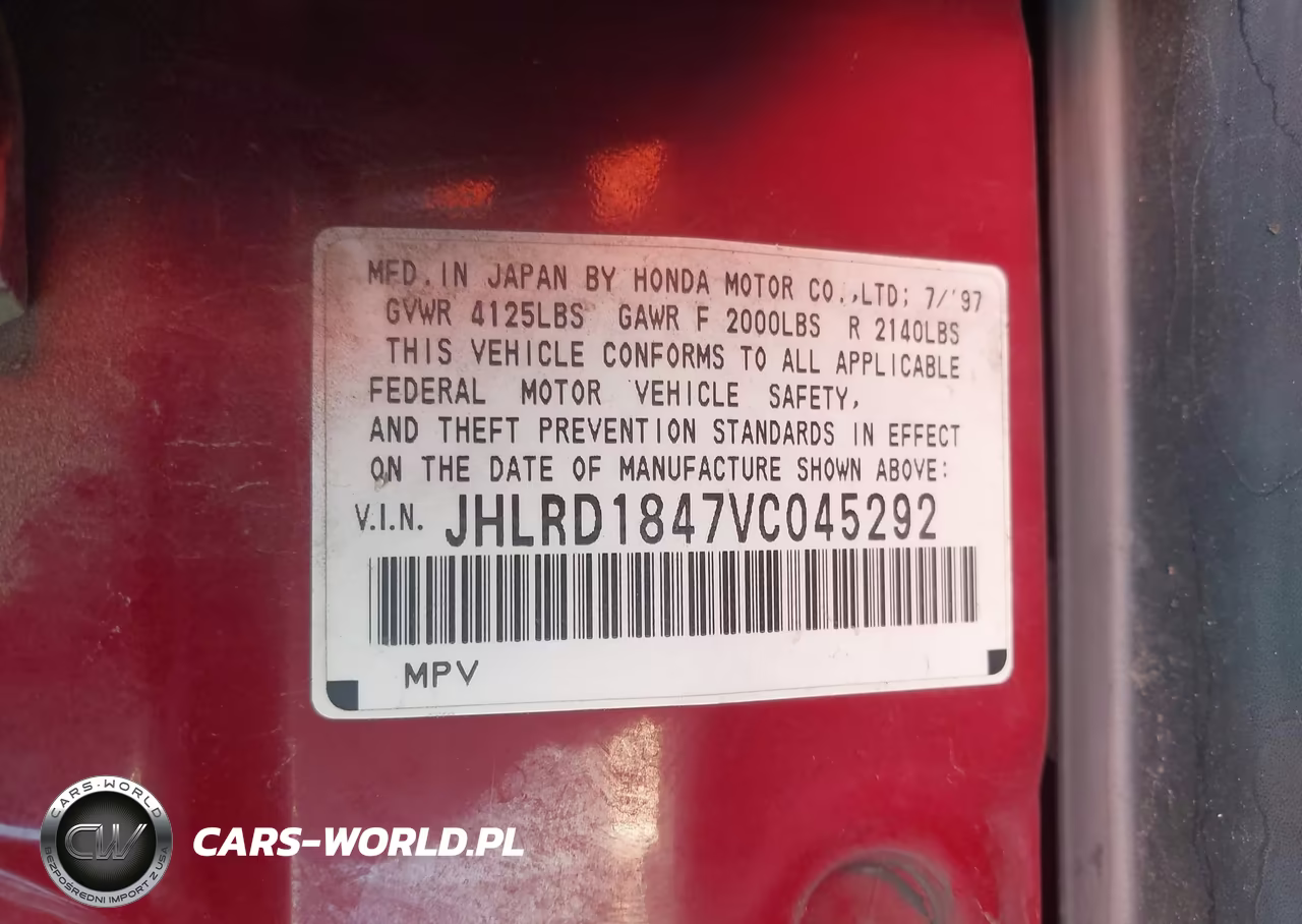 1997 Honda Cr-V VIN:JHLRD1847VC045292 - 9