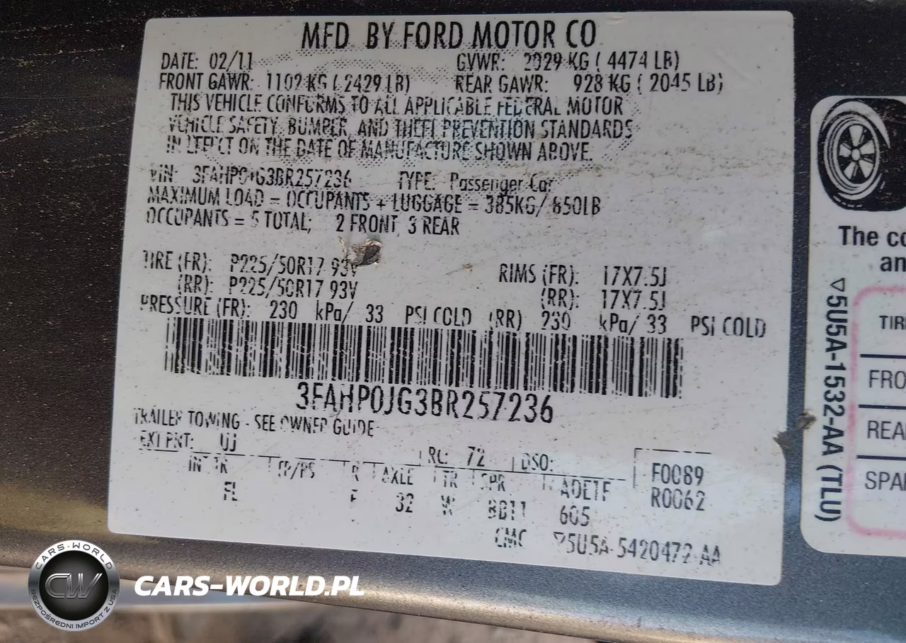 2011 Ford Fusion Sel VIN:3FAHP0JG3BR257236 - 9