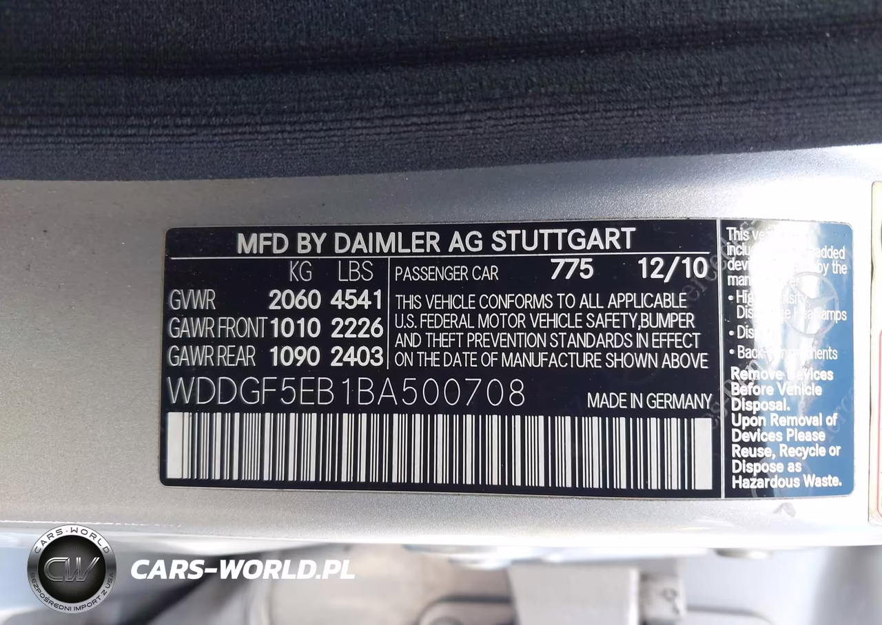 2011 Mercedes-Benz C 300 Luxury-Sport VIN:WDDGF5EB1BA500708 - 9
