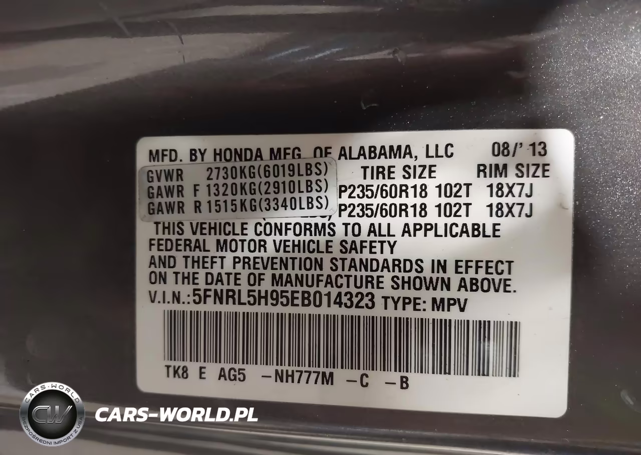 2014 Honda Odyssey Touring-Touring Elite VIN:5FNRL5H95EB014323 - 9