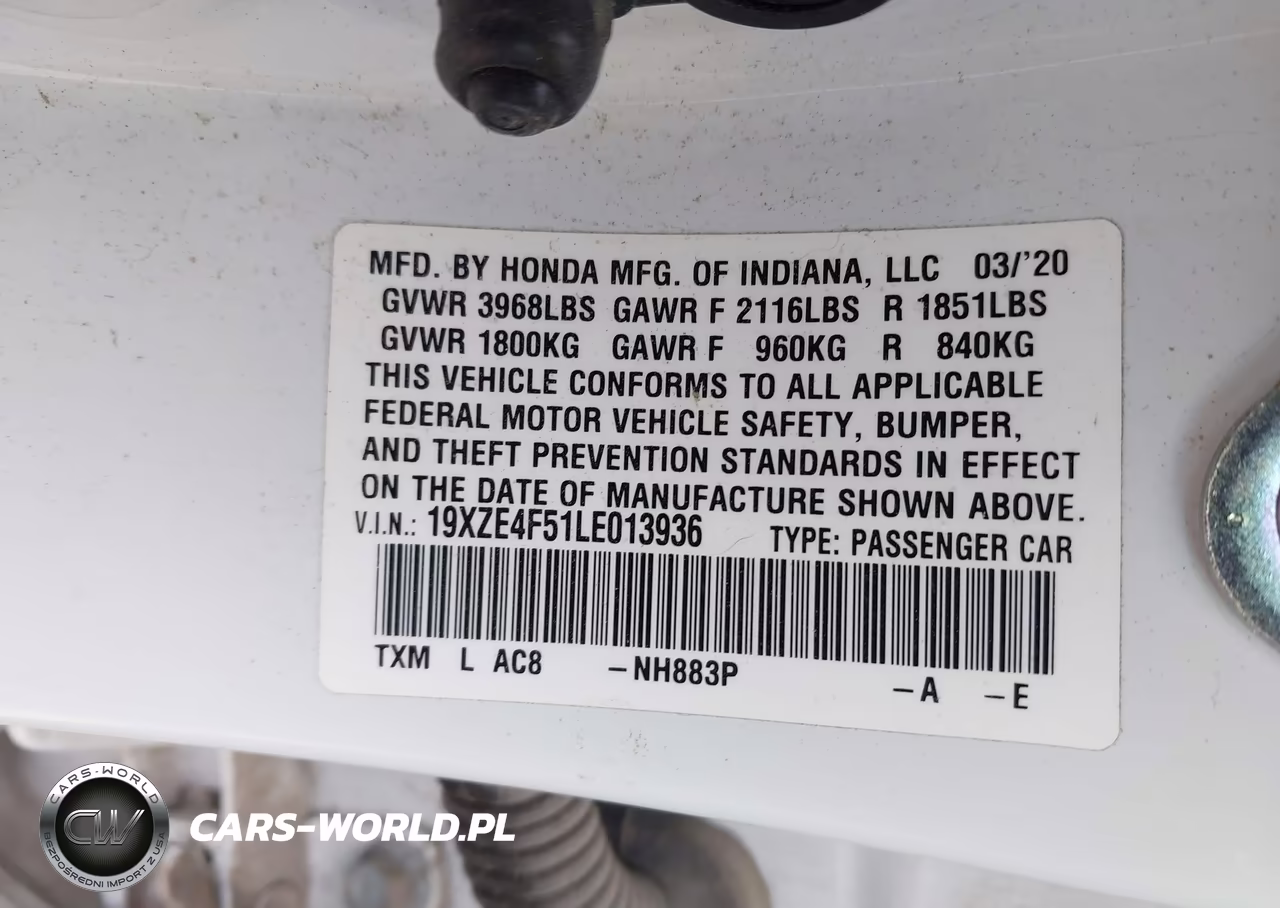 2020 Honda Insight Ex VIN:19XZE4F51LE013936 - 9