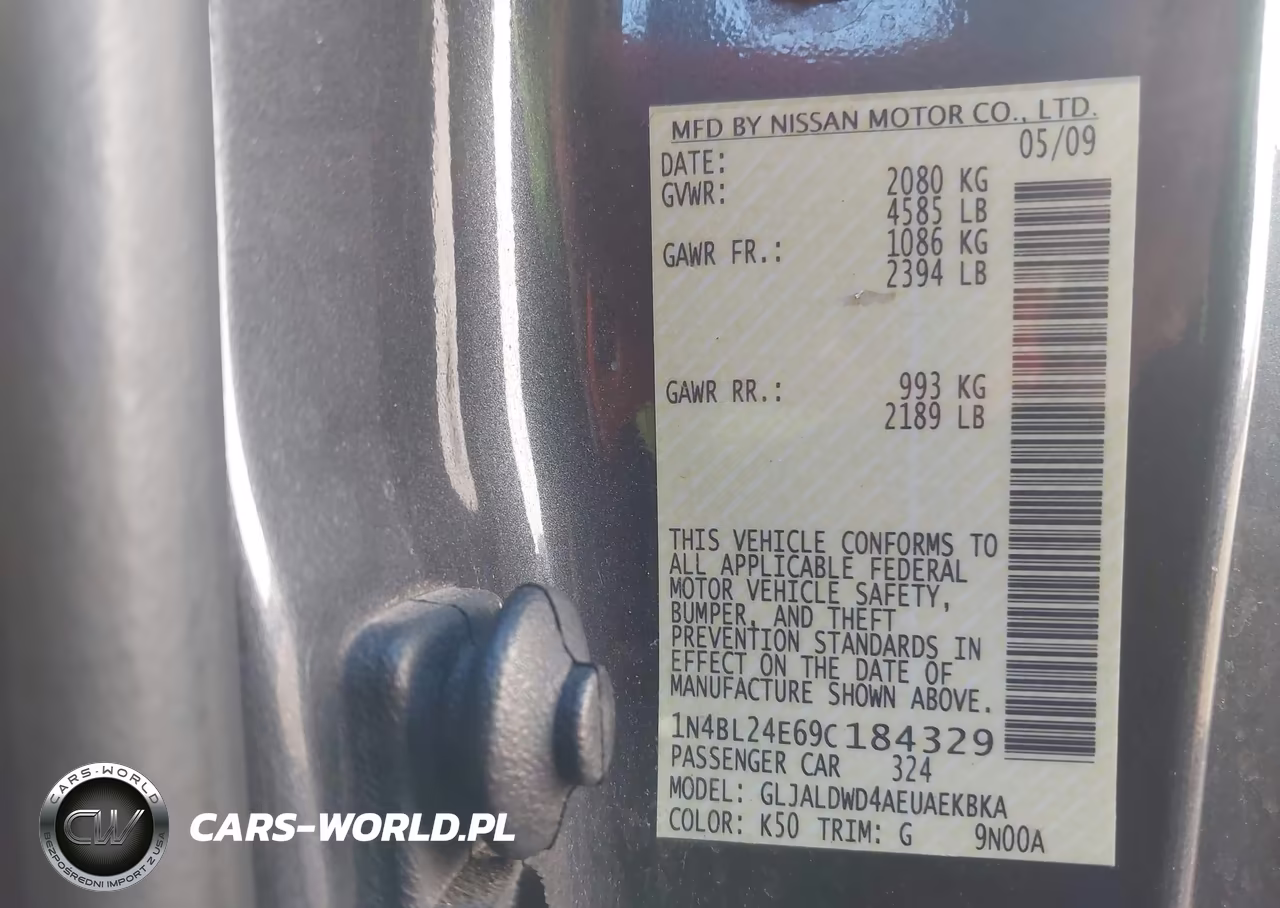 2009 Nissan Altima 3.5 Se VIN:1N4BL24E69C184329 - 9