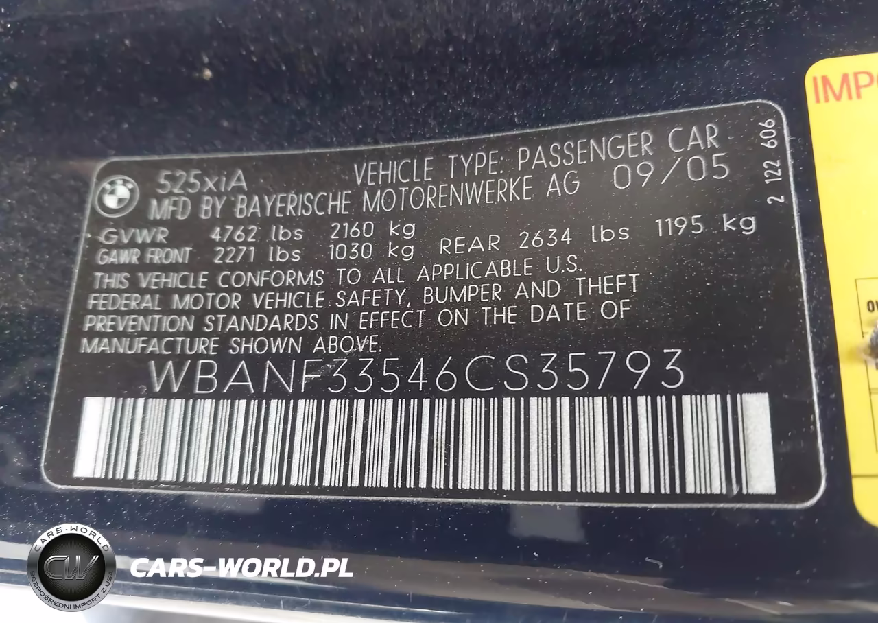 2006 BMW 525Xi VIN:WBANF33546CS35793 - 9