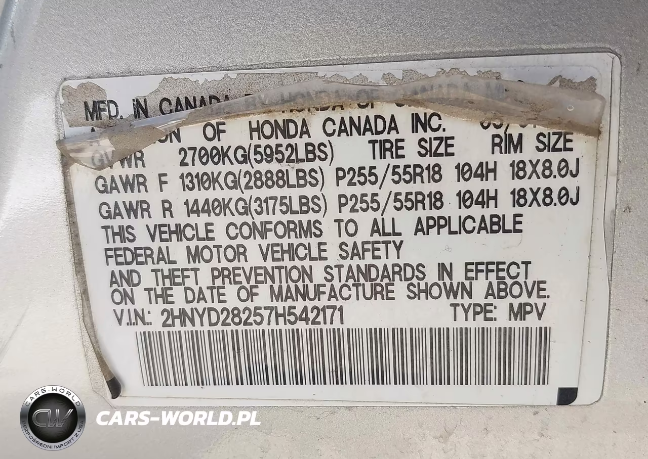 2007 Acura Mdx VIN:2HNYD28257H542171 - 9