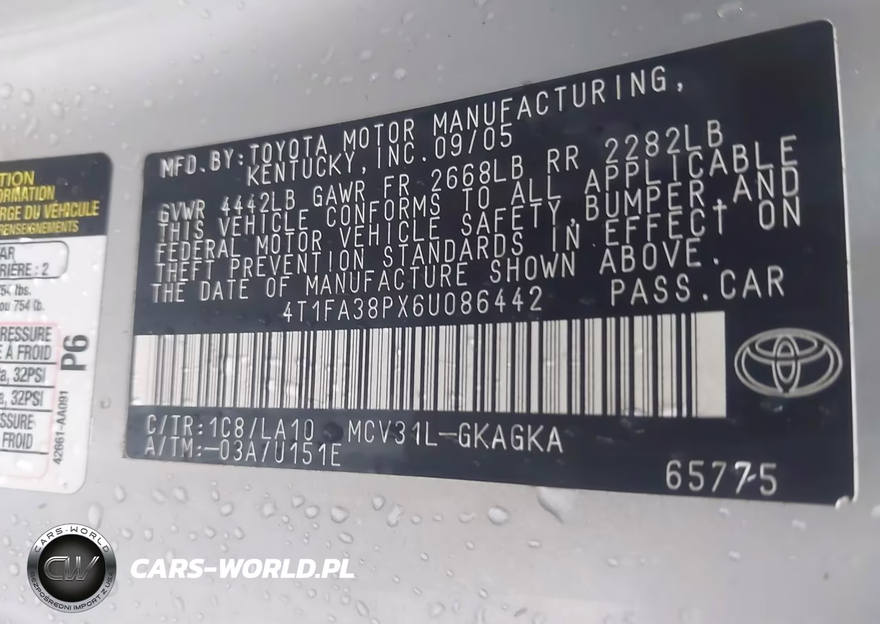 2006 Toyota Camry Solara Sle VIN:4T1FA38PX6U086442 - 9