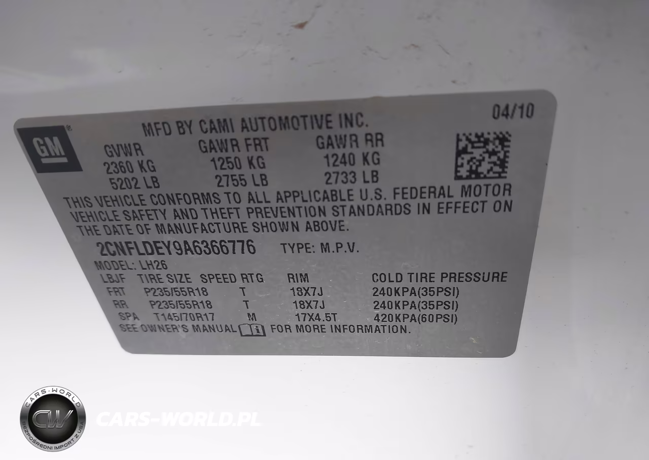 2010 Chevrolet Equinox Lt VIN:2CNFLDEY9A6366776 - 9
