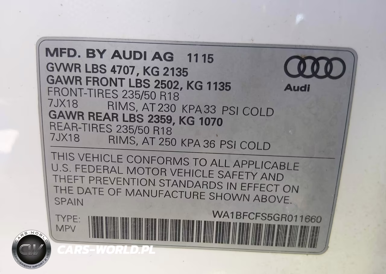 2016 Audi Q3 2.0T Premium Plus VIN:WA1BFCFS5GR011660 - 9