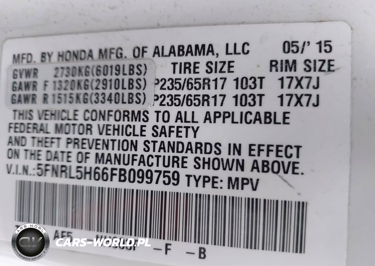 2015 Honda Odyssey Ex-L VIN:5FNRL5H66FB099759 - 9