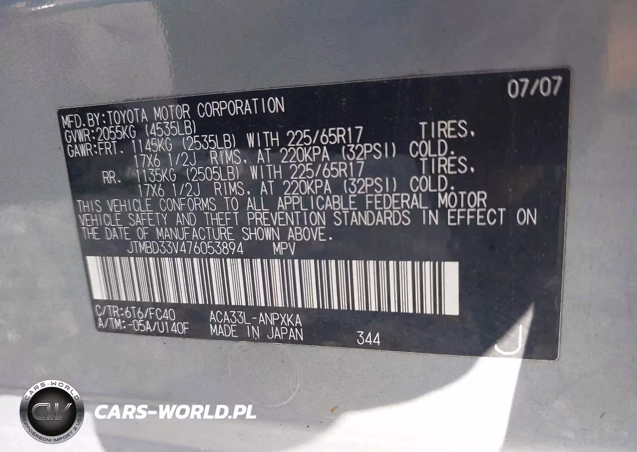 2007 Toyota Rav4 VIN:JTMBD33V476053894 - 9