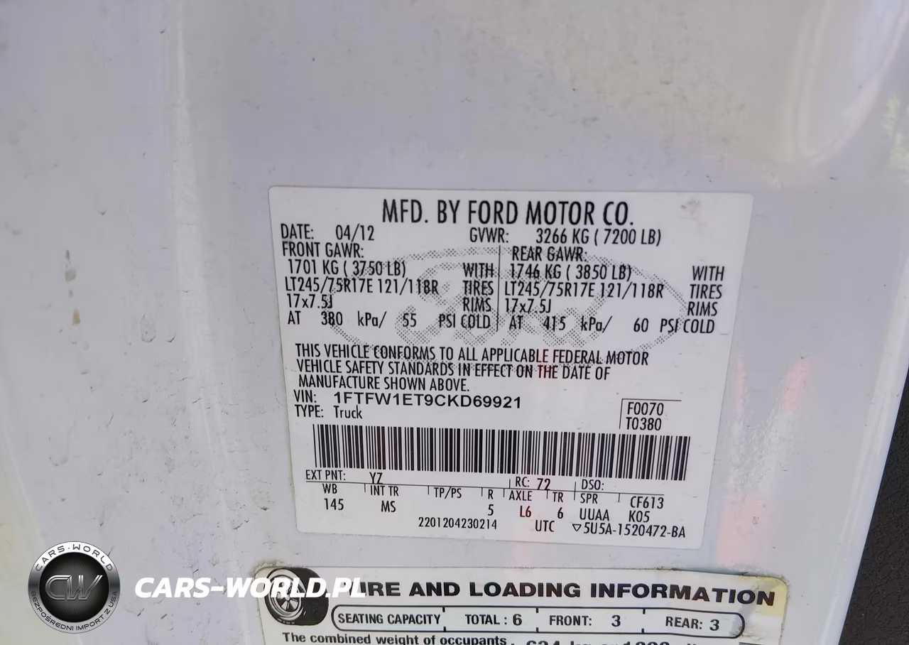 2012 Ford F-150 Xlt VIN:1FTFW1ET9CKD69921 - 9