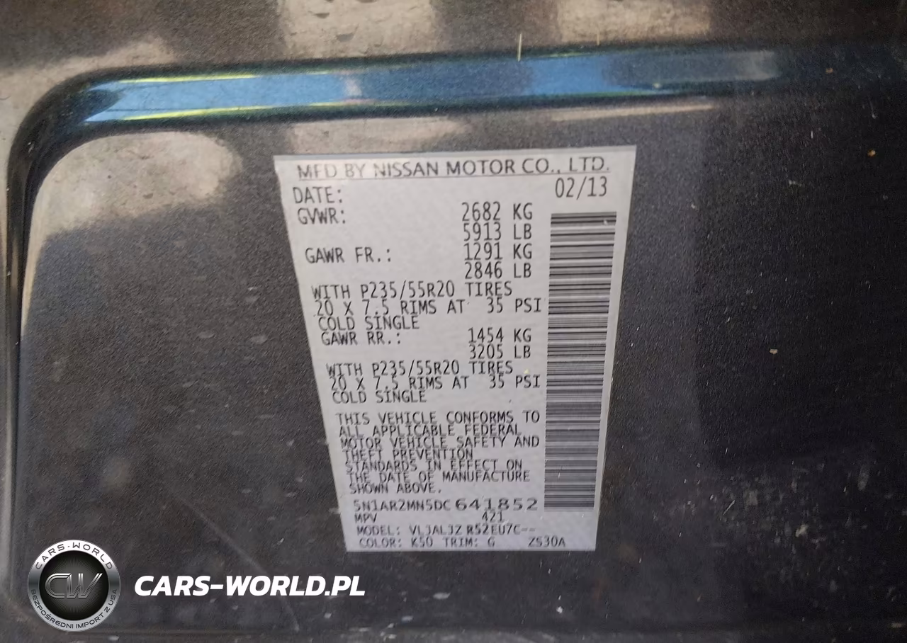 2013 Nissan Pathfinder Platinum VIN:5N1AR2MN5DC641852 - 9