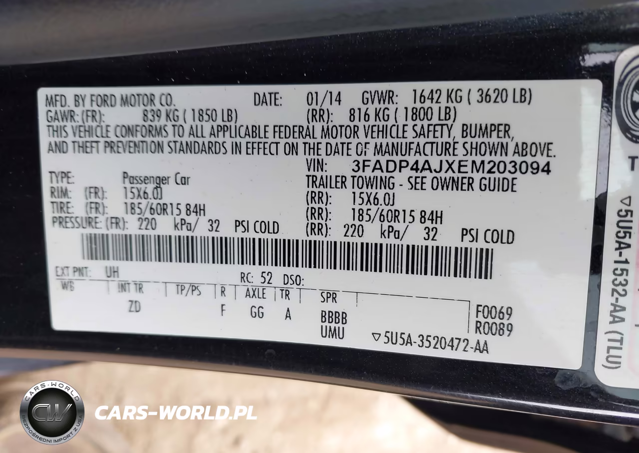 2014 Ford Fiesta S VIN:3FADP4AJXEM203094 - 9