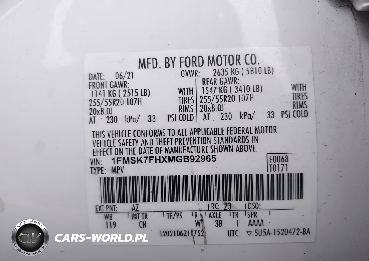 2021 Ford Explorer Limited VIN:1FMSK7FHXMGB92965 - 9
