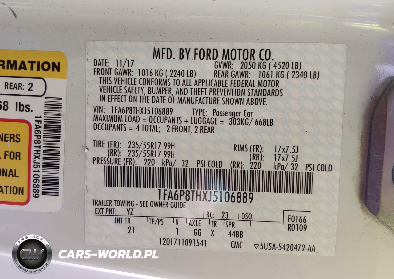 2018 Ford Mustang Ecoboost VIN:1FA6P8THXJ5106889 - 9