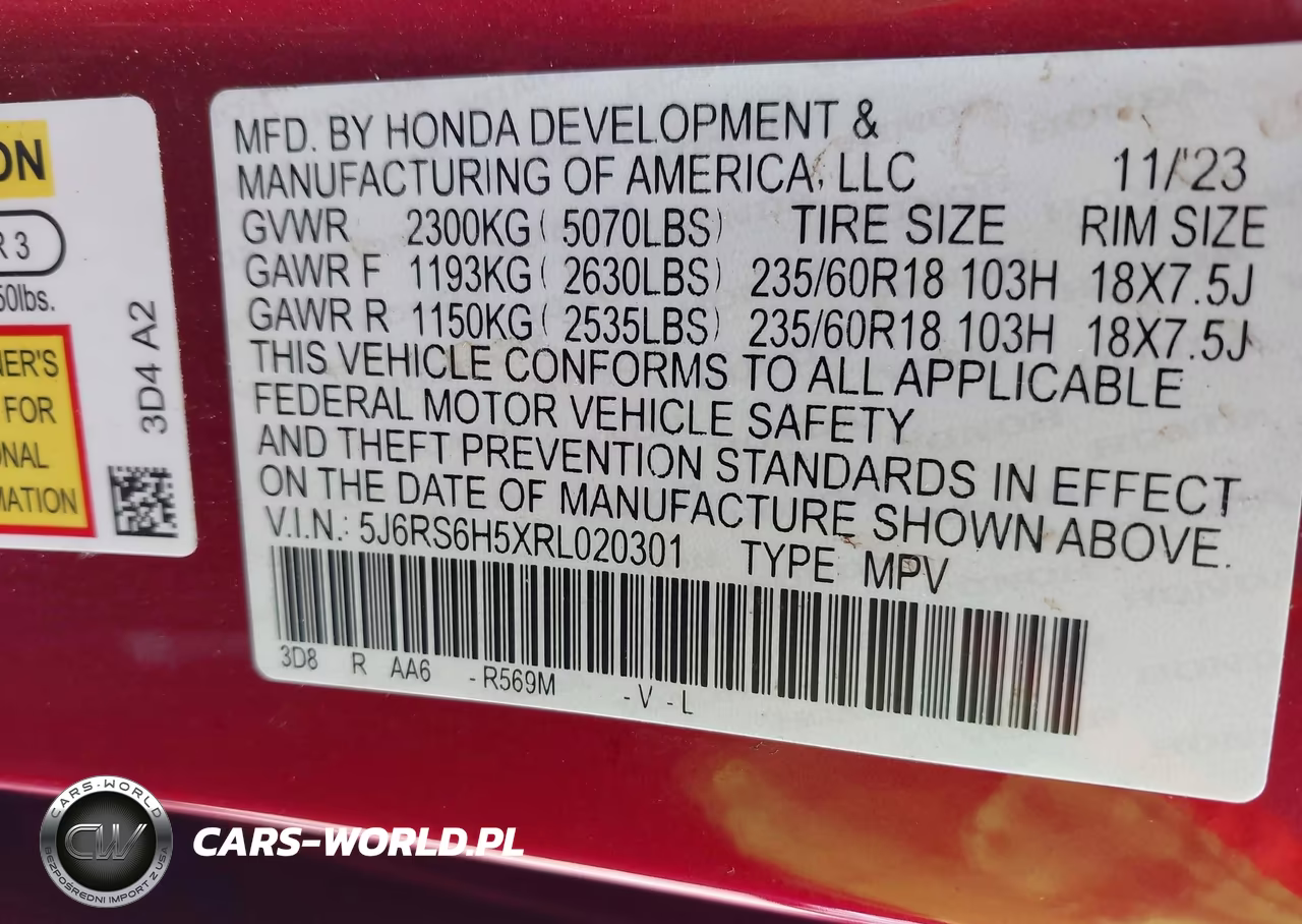 2024 Honda Cr-V Hybrid Sport VIN:5J6RS6H5XRL020301 - 9