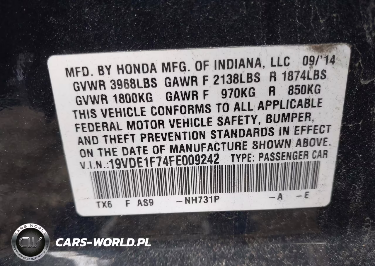 2015 Acura Ilx 2.0L VIN:19VDE1F74FE009242 - 9
