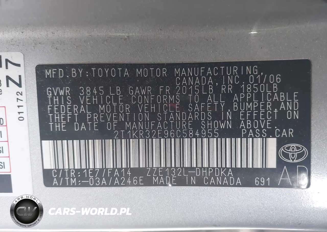2006 Toyota Matrix VIN:2T1KR32E96C584955 - 9