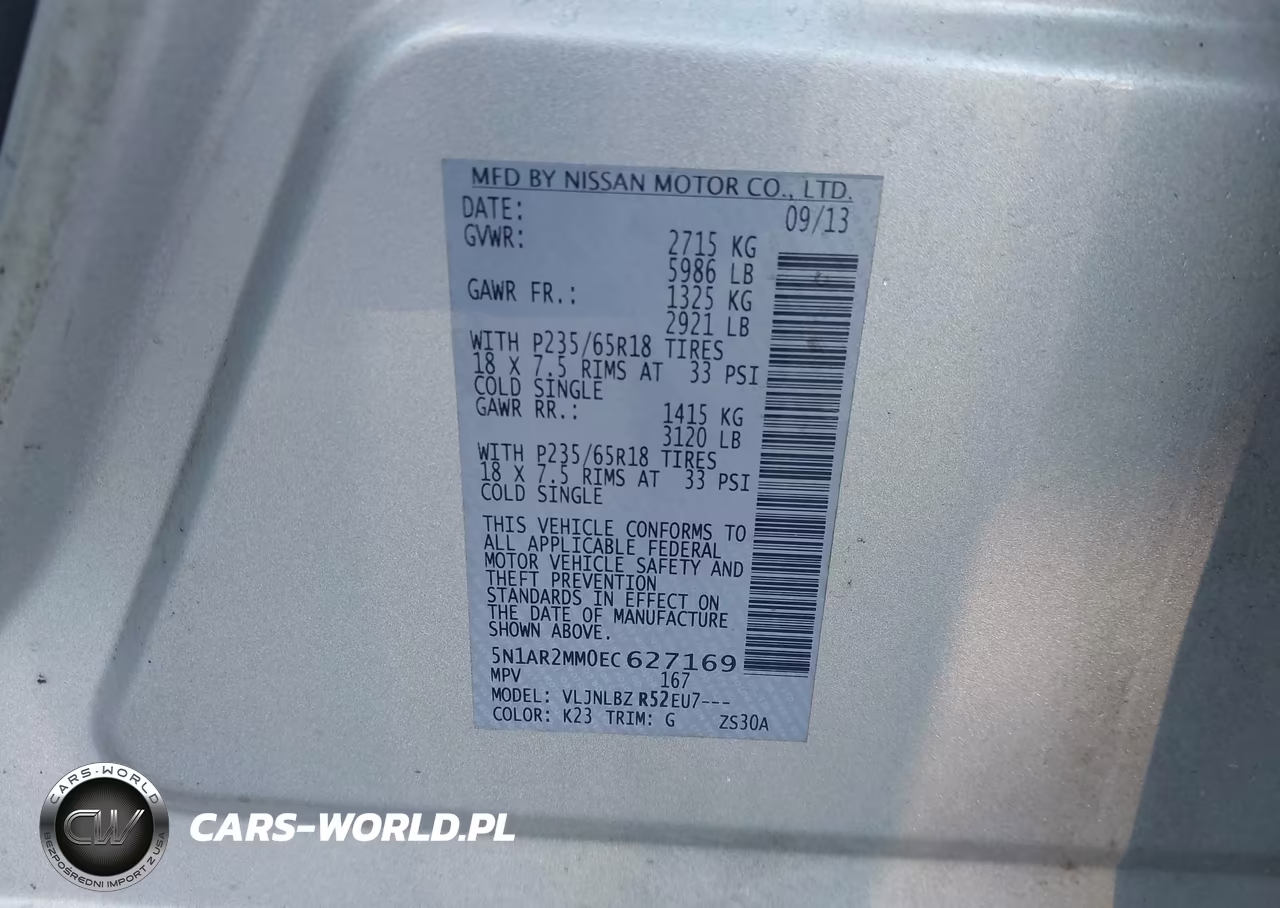 2014 Nissan Pathfinder S VIN:5N1AR2MM0EC627169 - 9