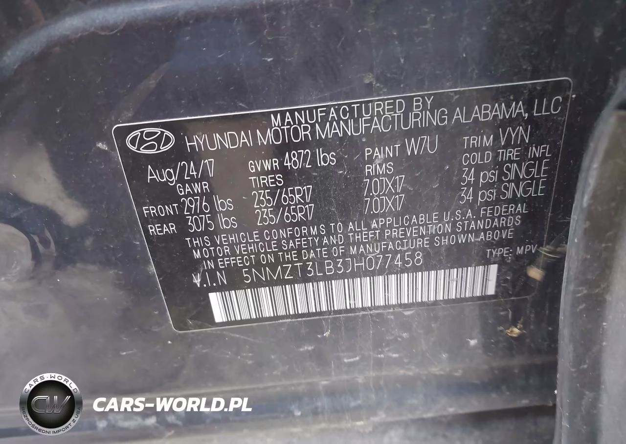 2018 Hyundai Santa Fe Sport 2.4L VIN:5NMZT3LB3JH077458 - 9