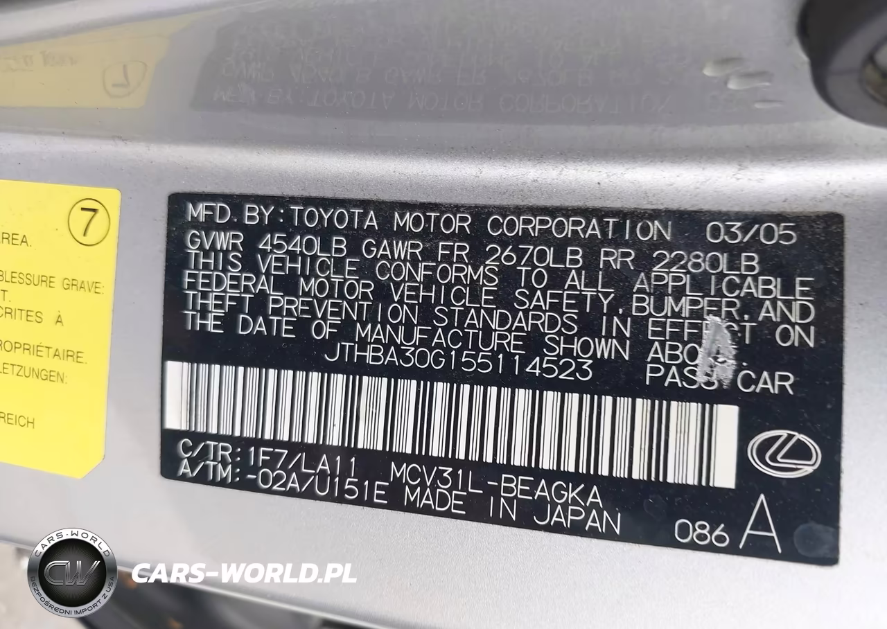 2005 Lexus Es 330 VIN:JTHBA30G155114523 - 9