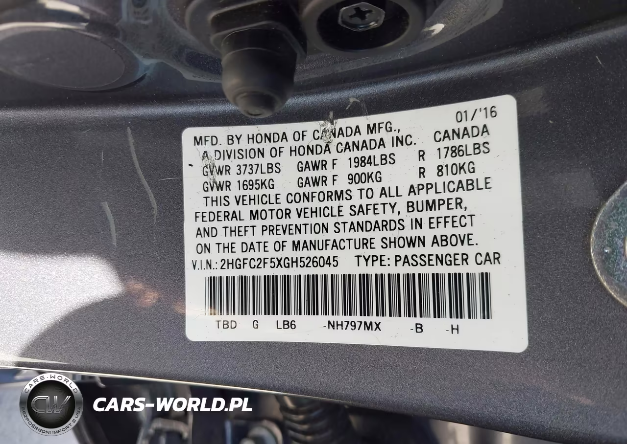 2016 Honda Civic Lx VIN:2HGFC2F5XGH526045 - 9