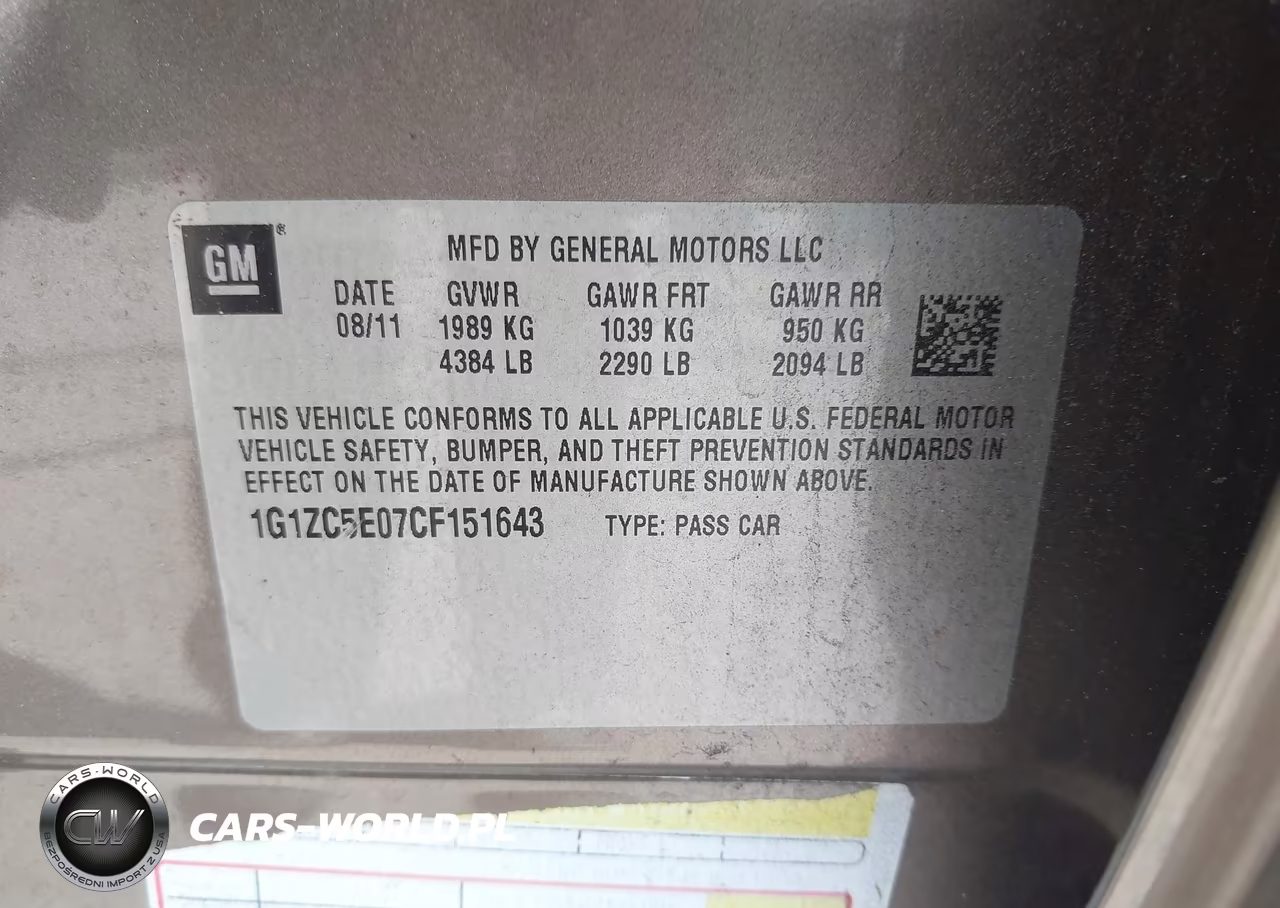 2012 Chevrolet Malibu 1Lt VIN:1G1ZC5E07CF151643 - 9