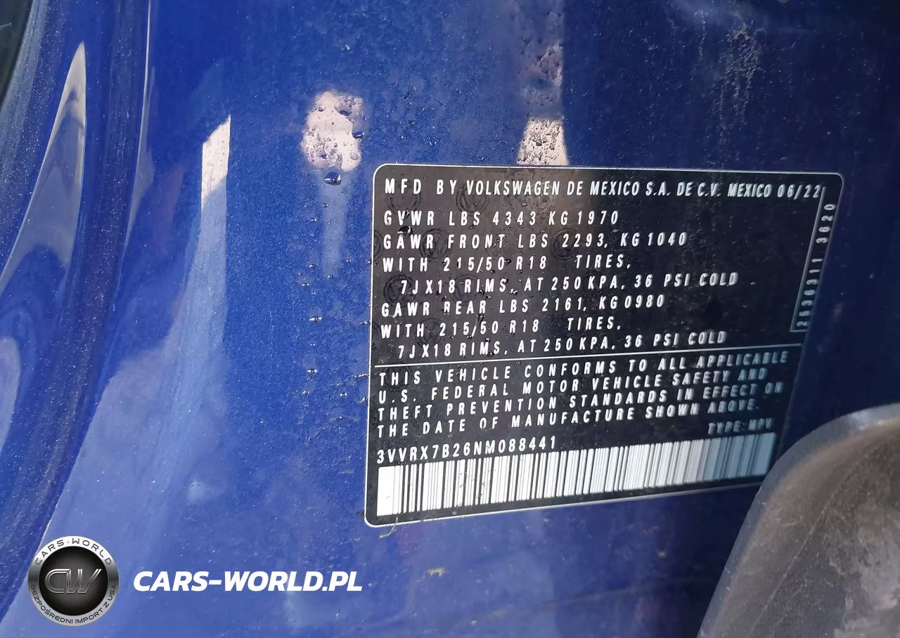 2022 Volkswagen Taos 1.5T Se VIN:3VVRX7B26NM088441 - 9