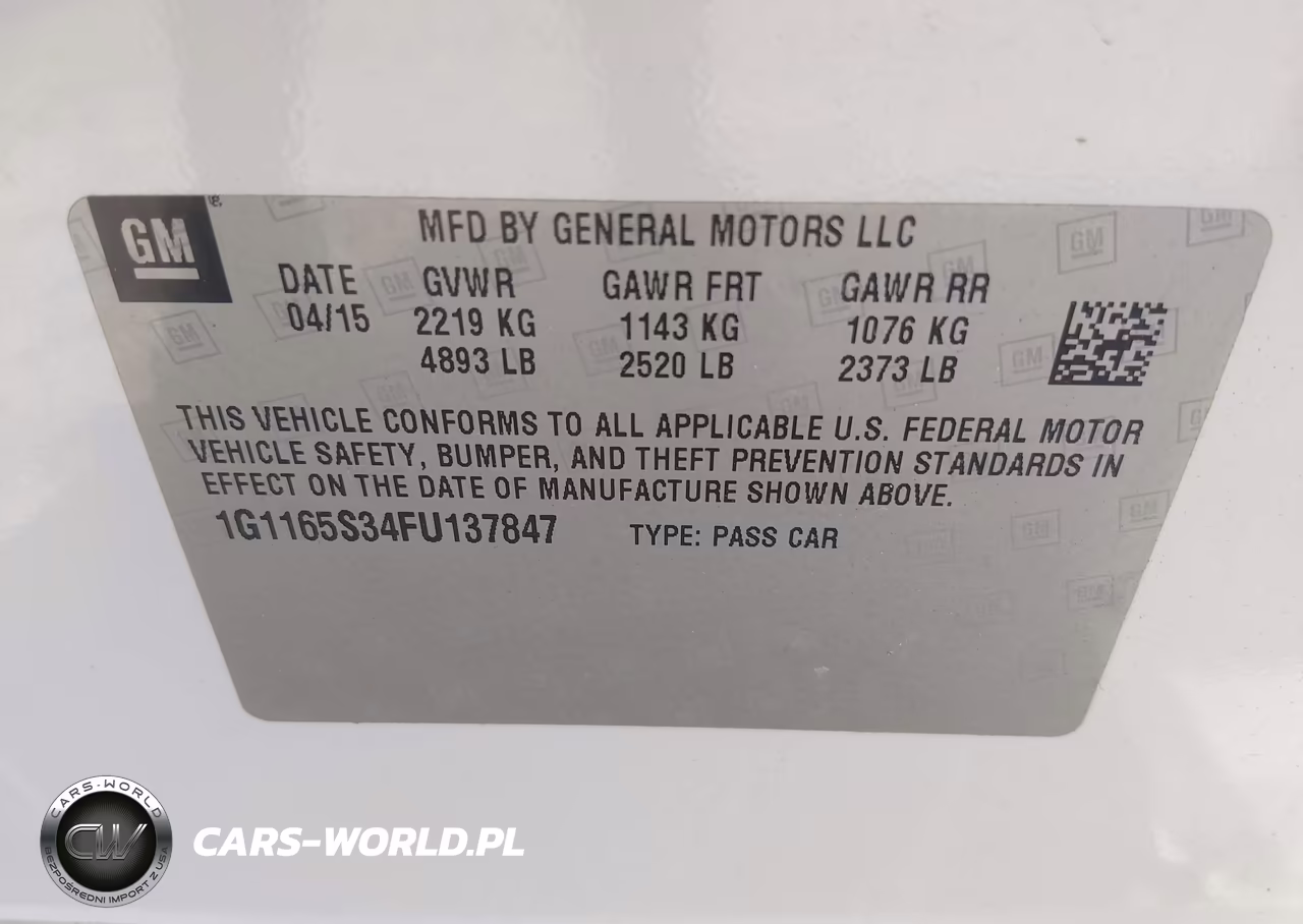 2015 Chevrolet Impala 2Lz VIN:1G1165S34FU137847 - 9
