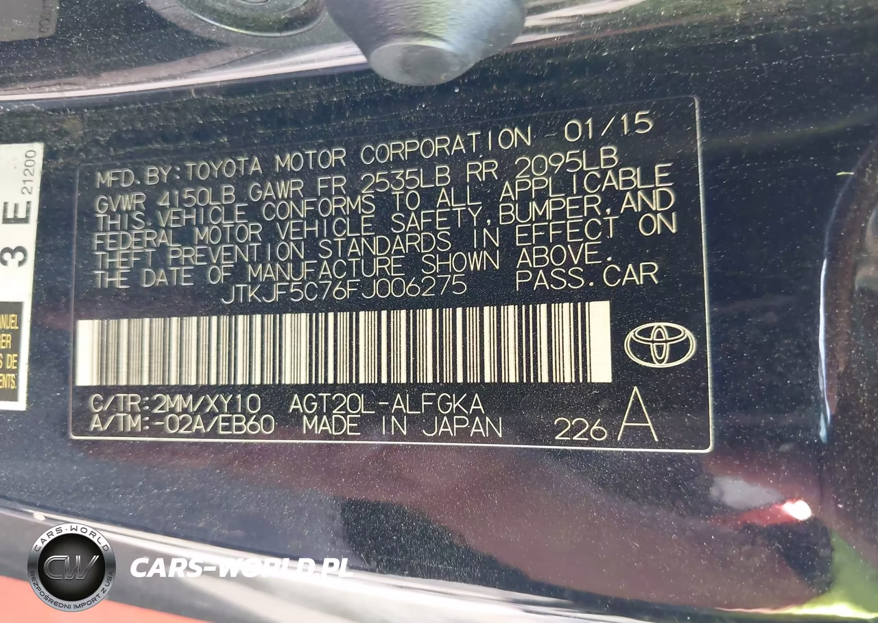 2015 Scion Tc Release Series 9.0 VIN:JTKJF5C76FJ006275 - 9