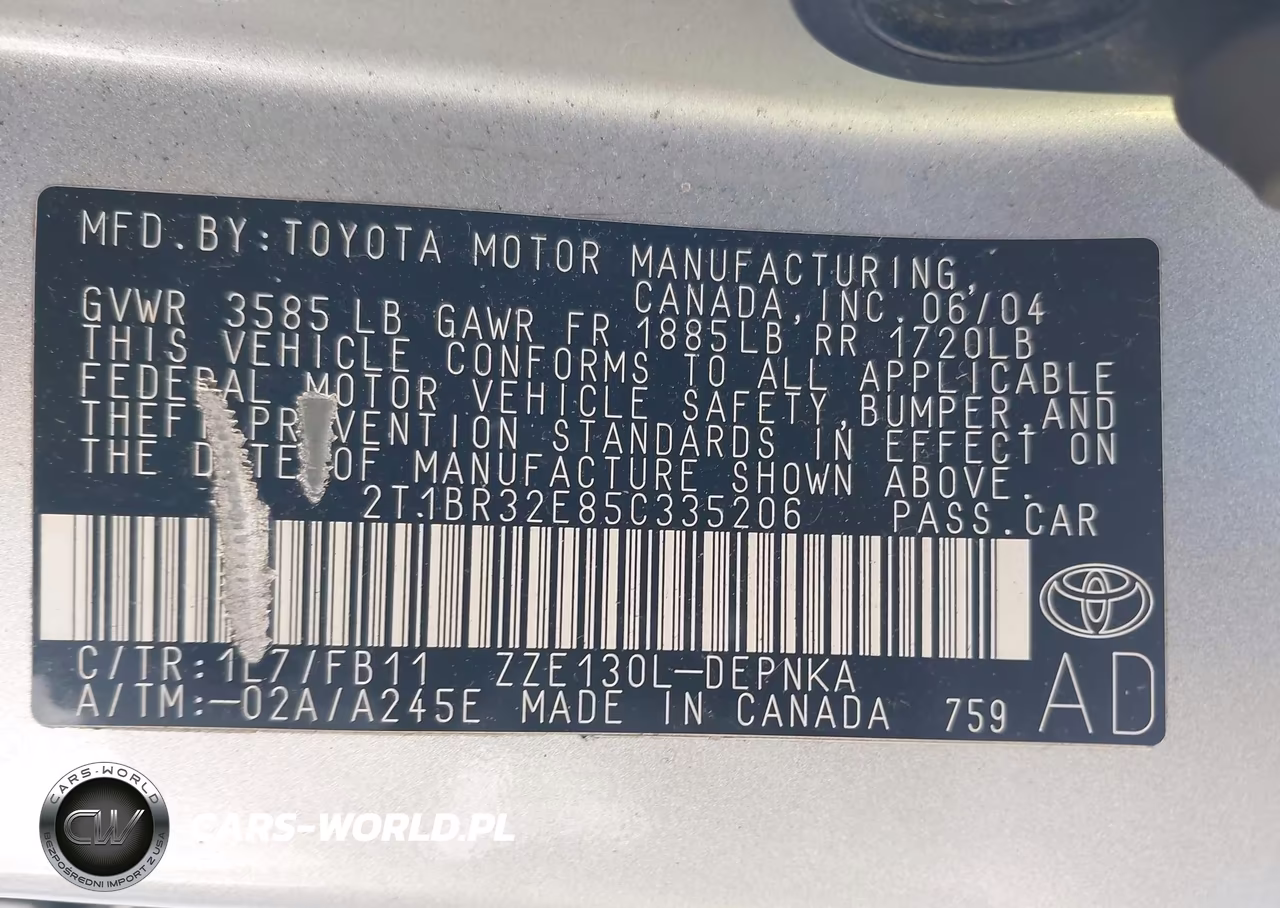 2005 Toyota Corolla Le VIN:2T1BR32E85C335206 - 9