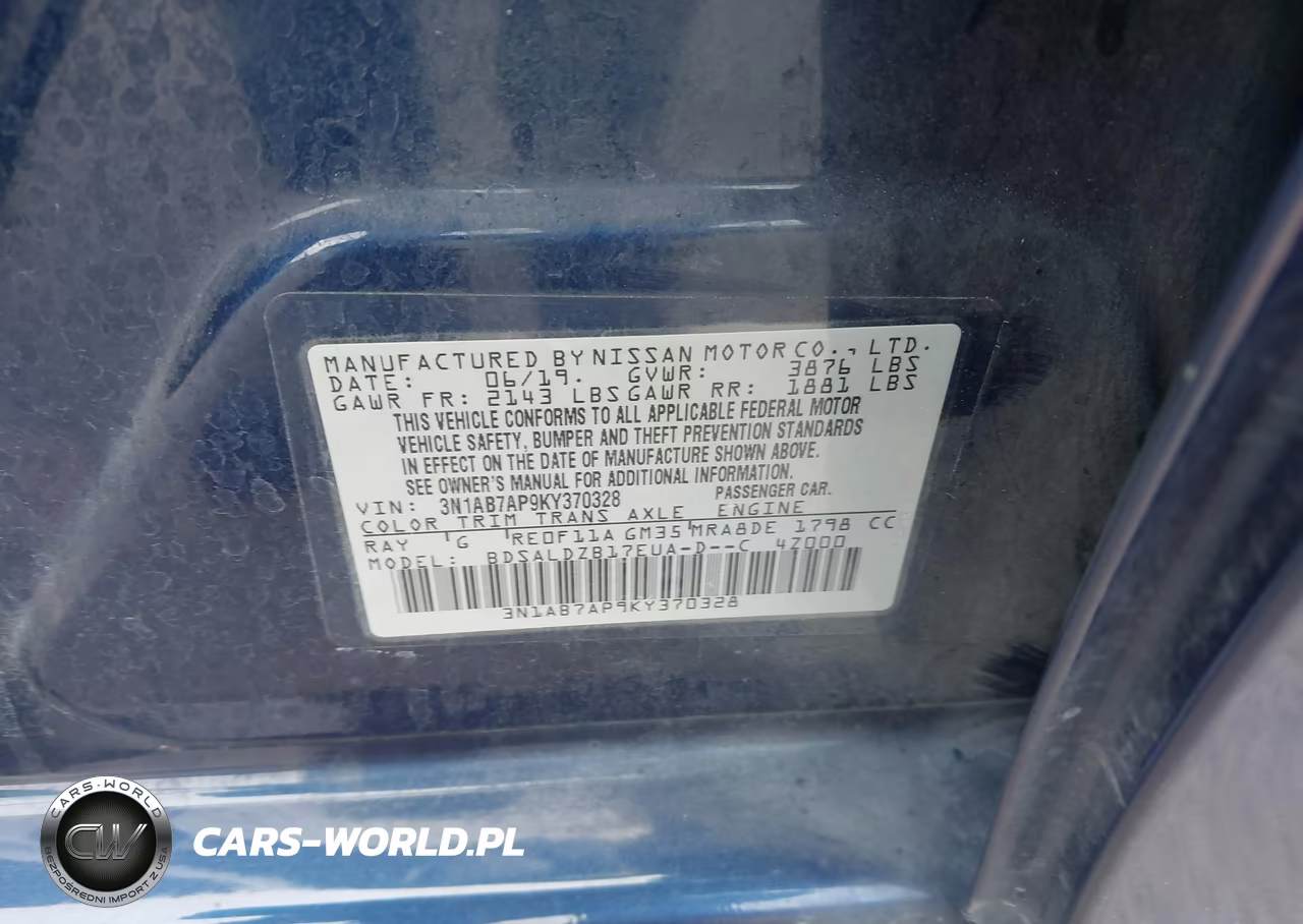 2019 Nissan Sentra Sv VIN:3N1AB7AP9KY370328 - 9