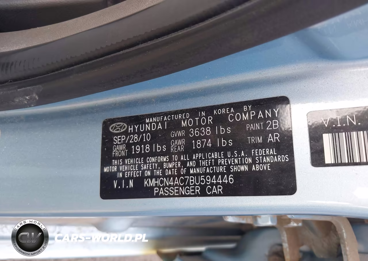 2011 Hyundai Accent Gls VIN:KMHCN4AC7BU594446 - 9