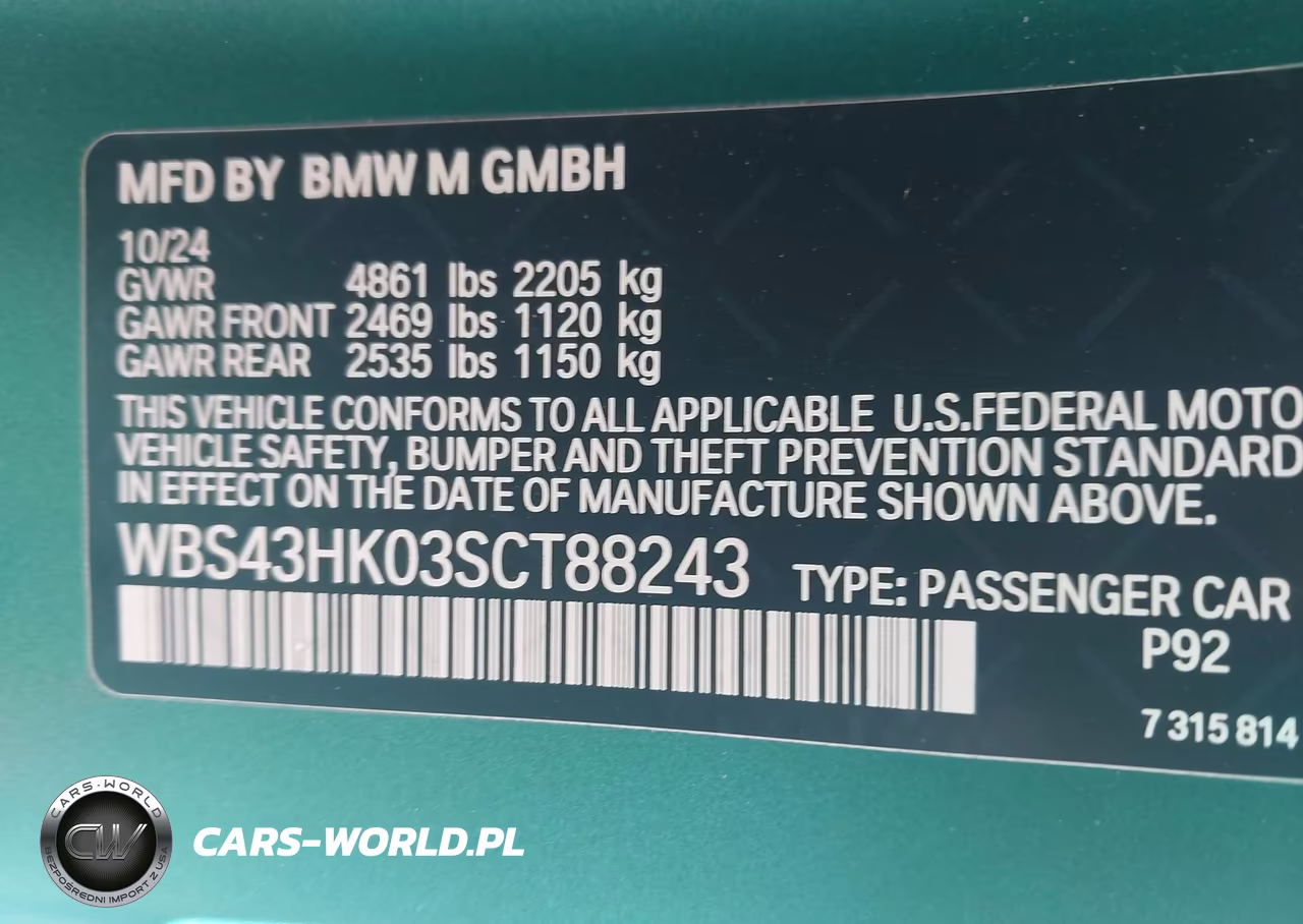 2025 BMW M4 Cs VIN:WBS43HK03SCT88243 - 9