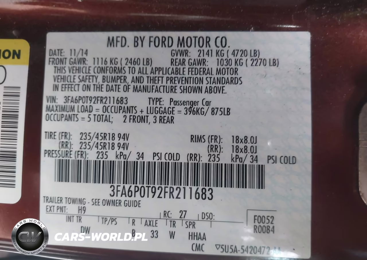 2015 Ford Fusion Se VIN:3FA6P0T92FR211683 - 9