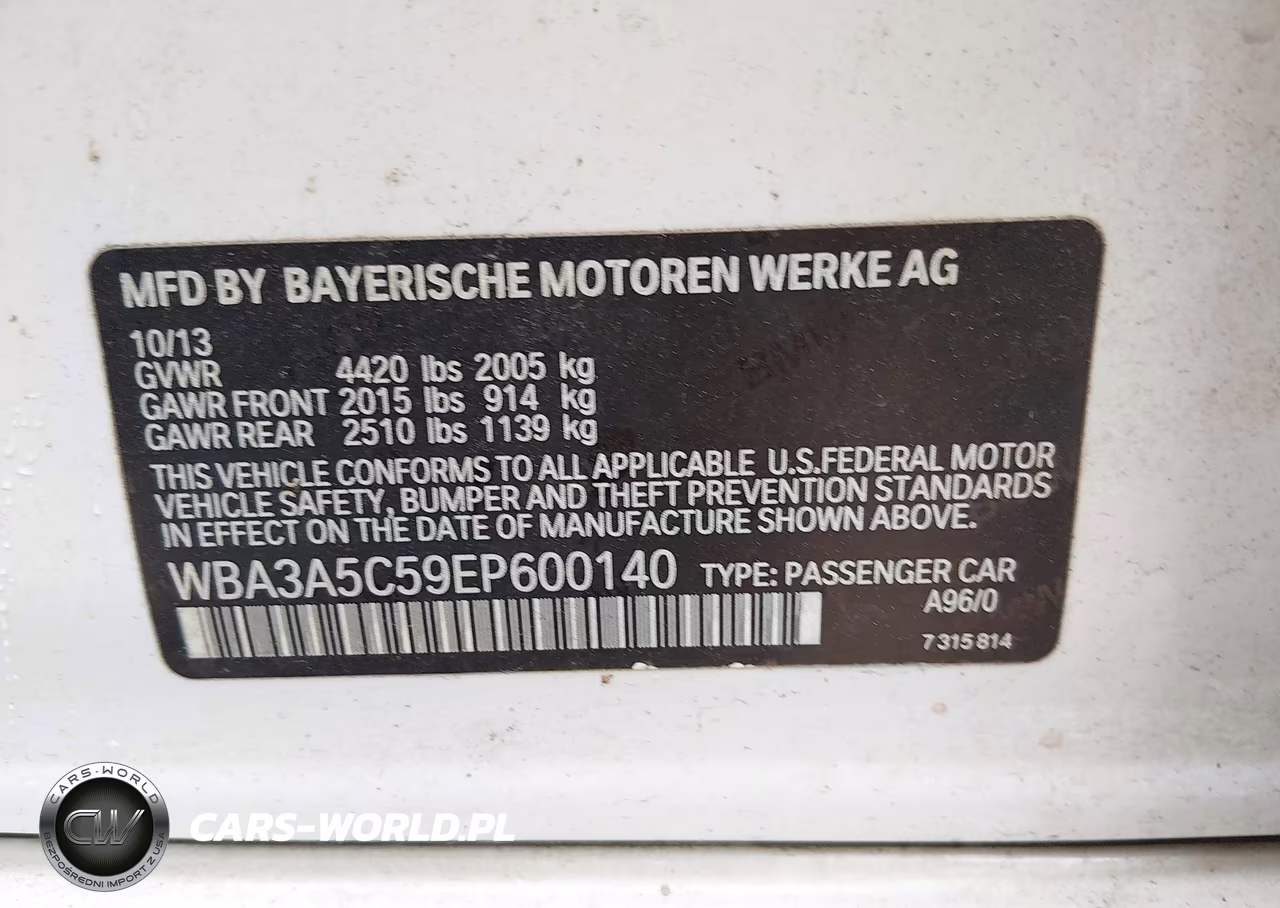 2014 BMW 328I VIN:WBA3A5C59EP600140 - 9