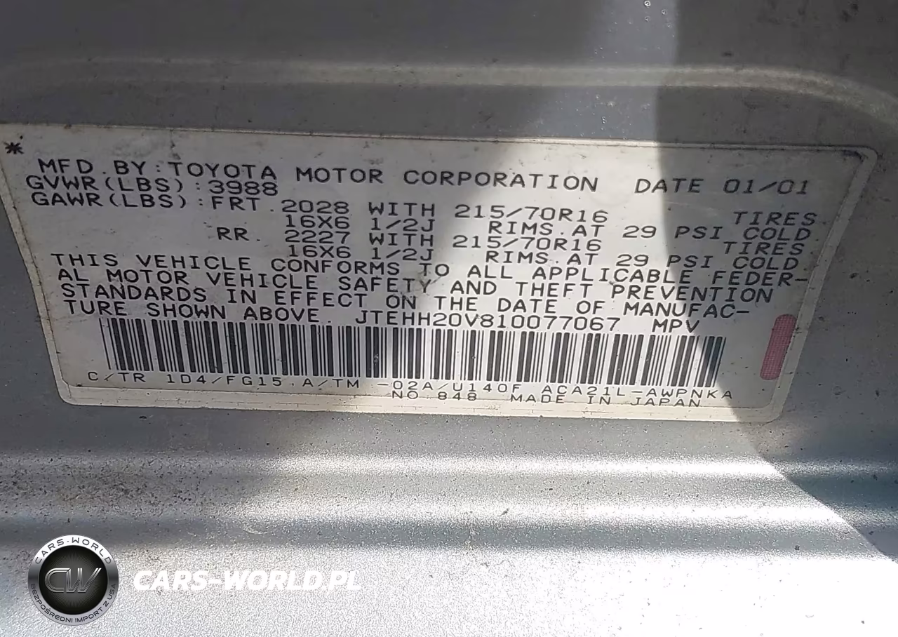 2001 Toyota Rav4 VIN:JTEHH20V810077067 - 9