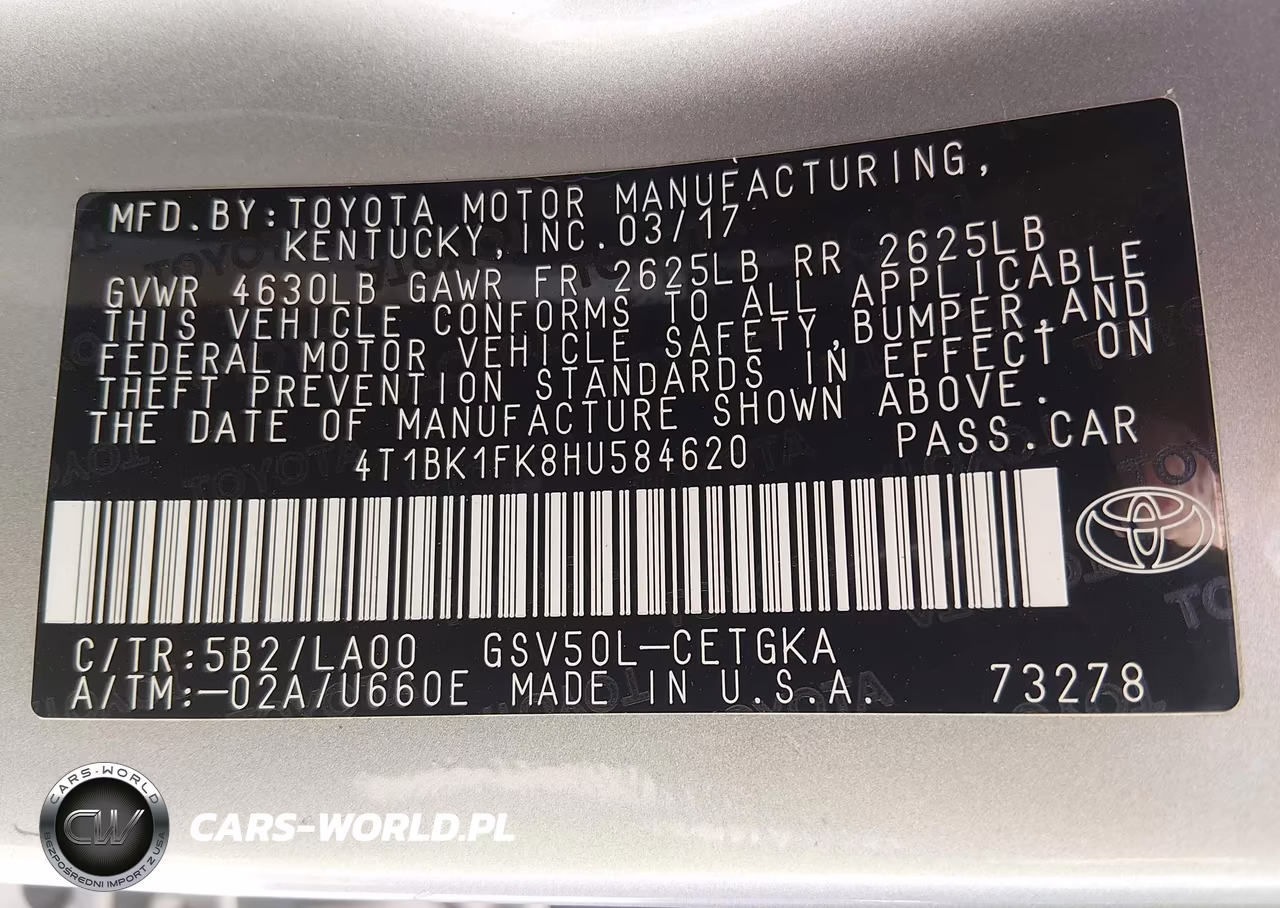 2017 Toyota Camry Xle V6 VIN:4T1BK1FK8HU584620 - 9