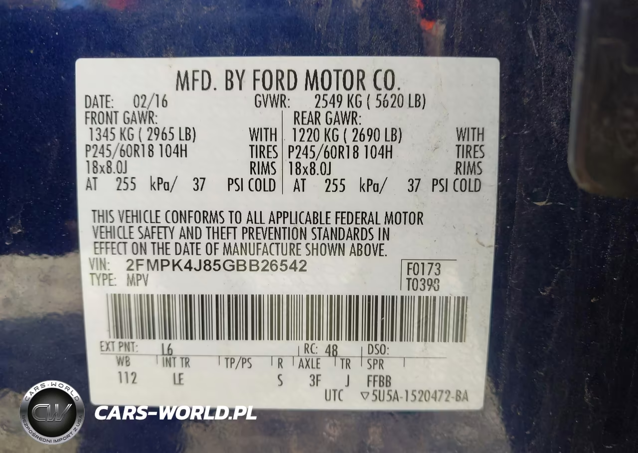 2016 Ford Edge Sel VIN:2FMPK4J85GBB26542 - 9