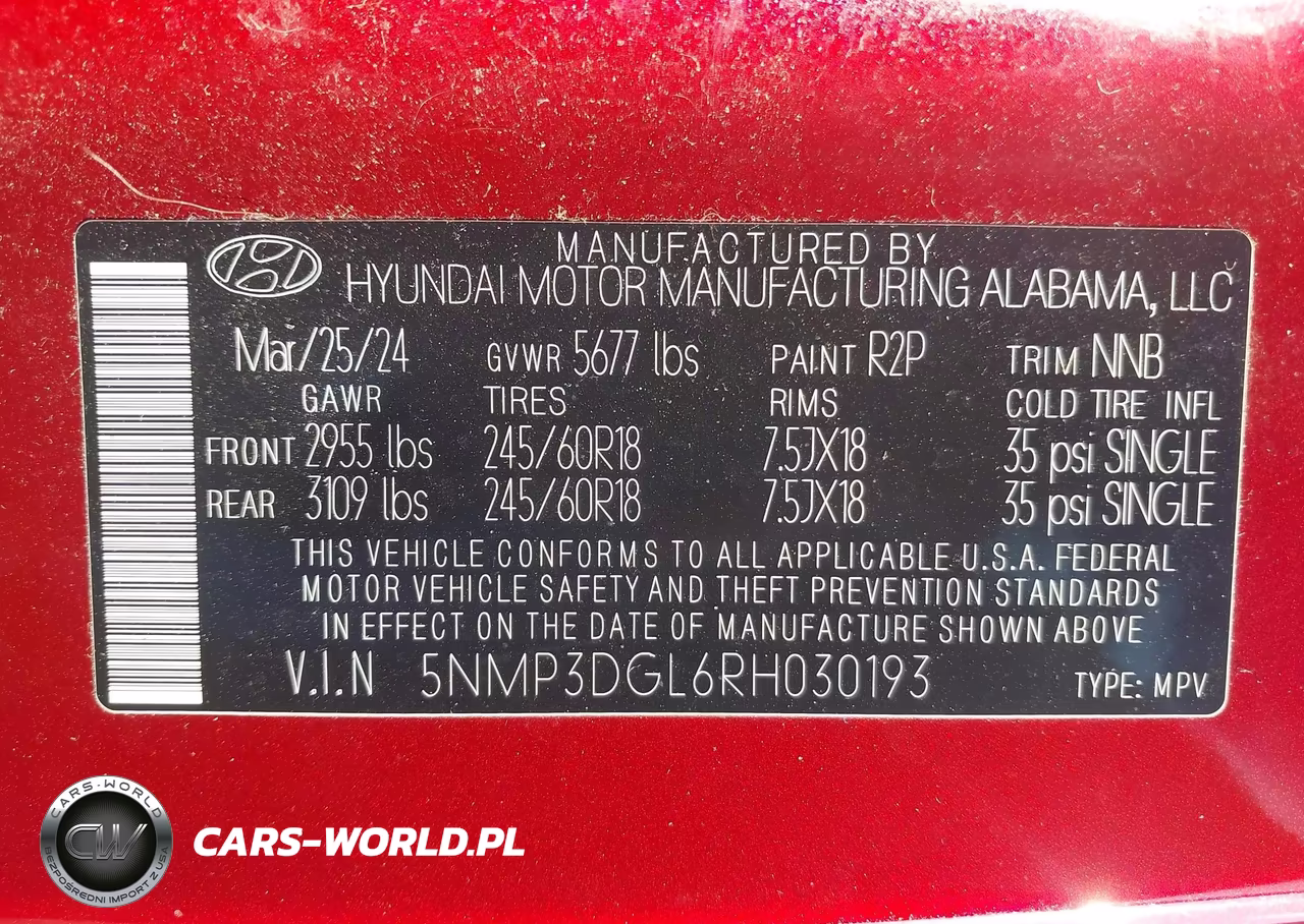 2024 Hyundai Santa Fe Xrt VIN:5NMP3DGL6RH030193 - 9