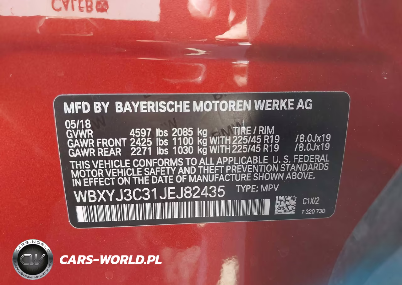 2018 BMW X2 Sdrive28I VIN:WBXYJ3C31JEJ82435 - 9