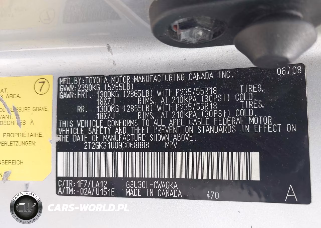 2009 Lexus Rx 350 VIN:2T2GK31U09C068888 - 9