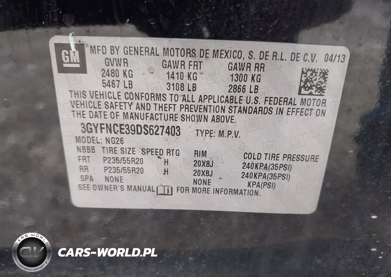 2013 Cadillac Srx Luxury Collection VIN:3GYFNCE39DS627403 - 9