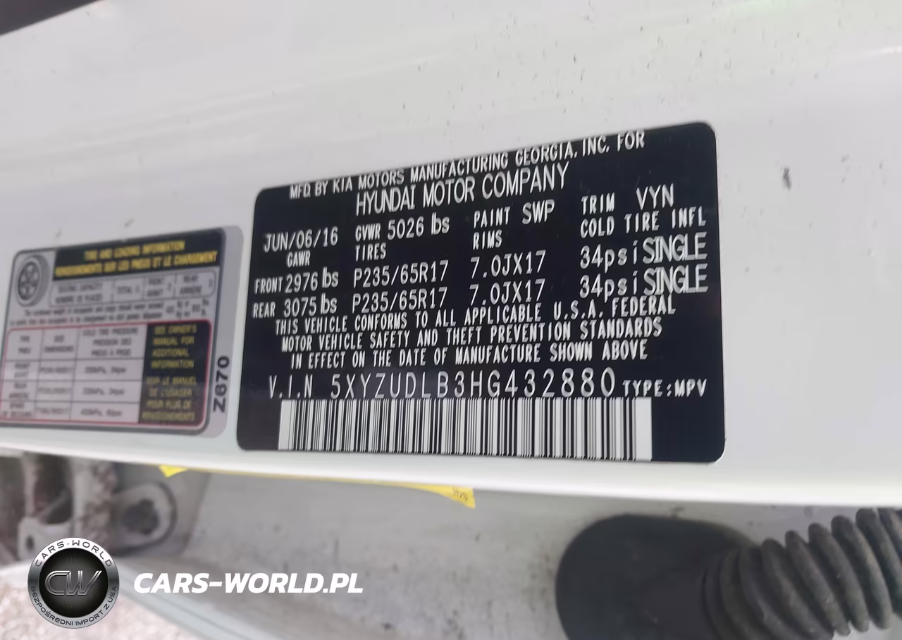 2017 Hyundai Santa Fe Sport 2.4L VIN:5XYZUDLB3HG432880 - 9