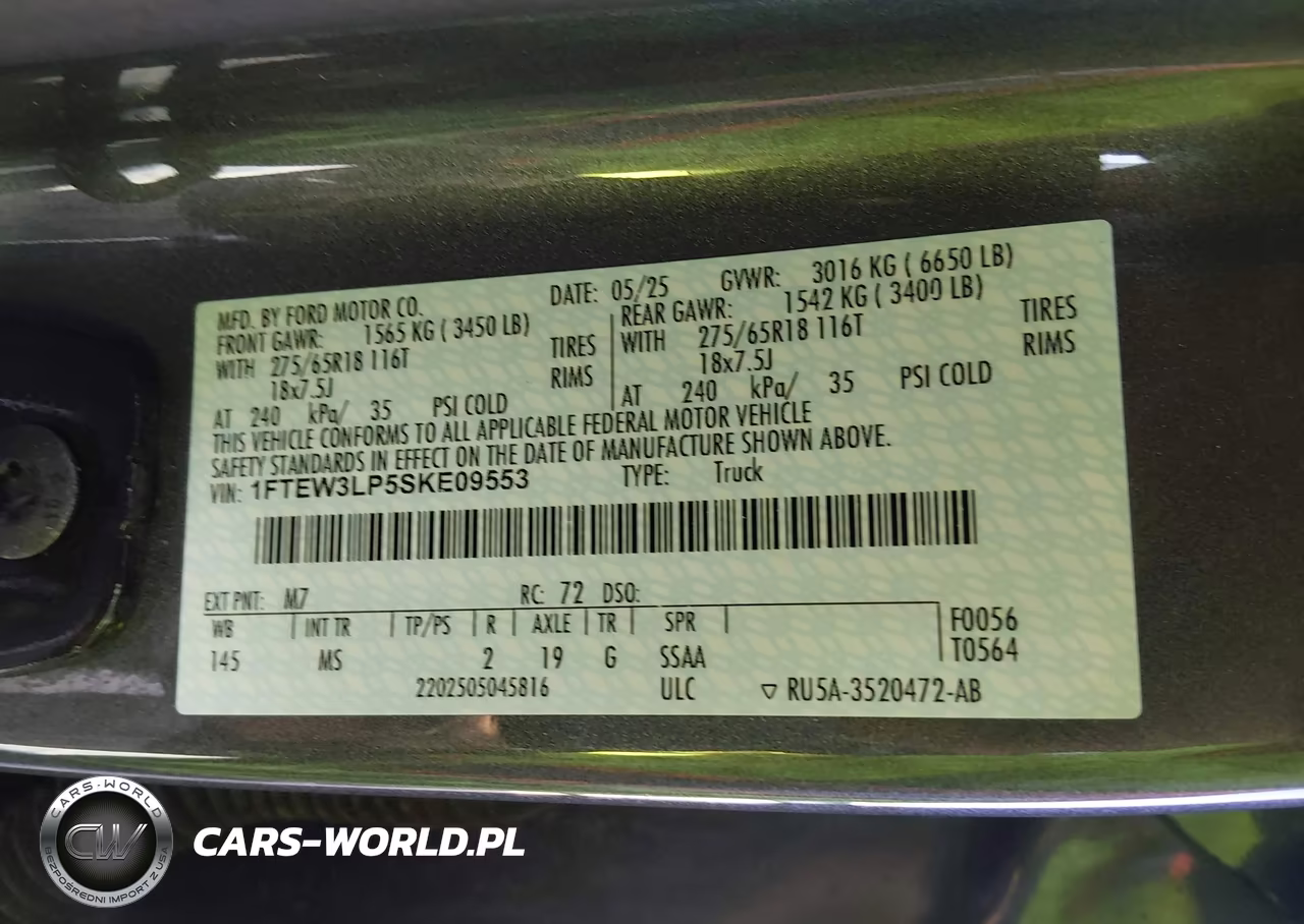 2025 Ford F-150 Xlt VIN:1FTEW3LP5SKE09553 - 9