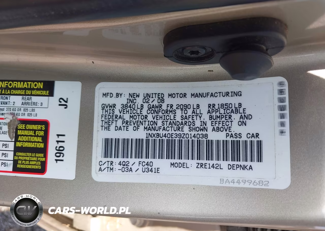 2009 Toyota Corolla Xle VIN:1NXBU40E39Z014038 - 9