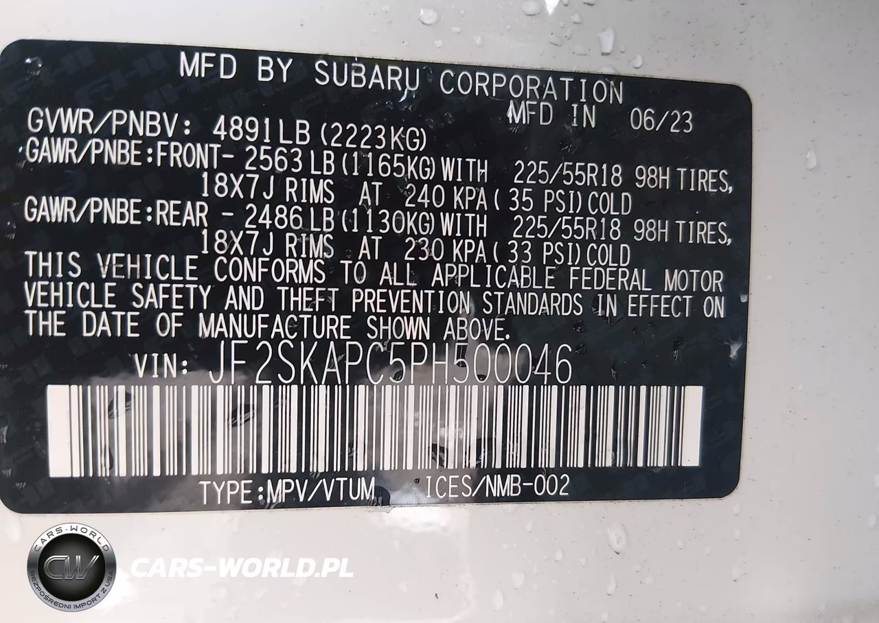 2023 Subaru Forester Limited VIN:JF2SKAPC5PH500046 - 9