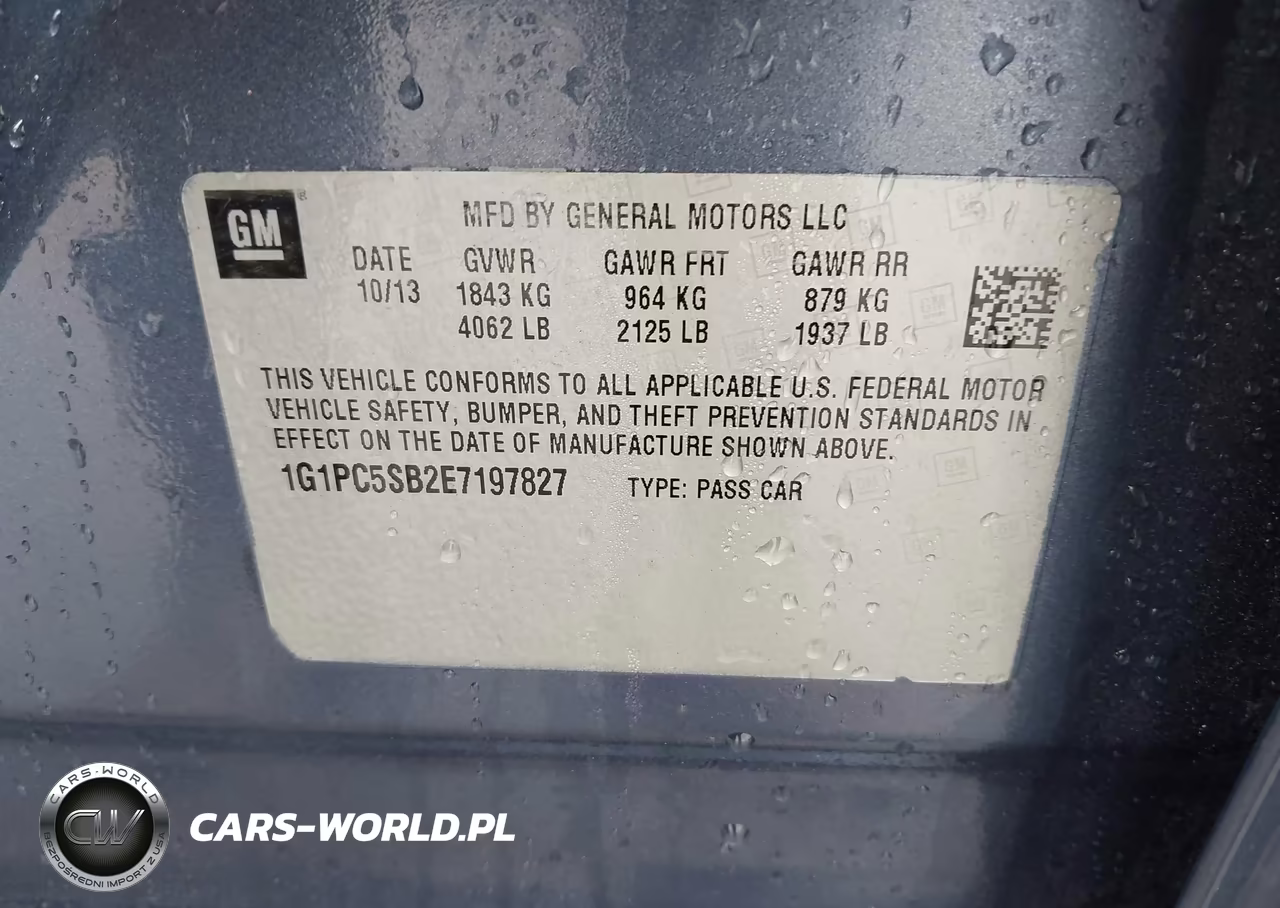 2014 Chevrolet Cruze 1Lt Auto VIN:1G1PC5SB2E7197827 - 9