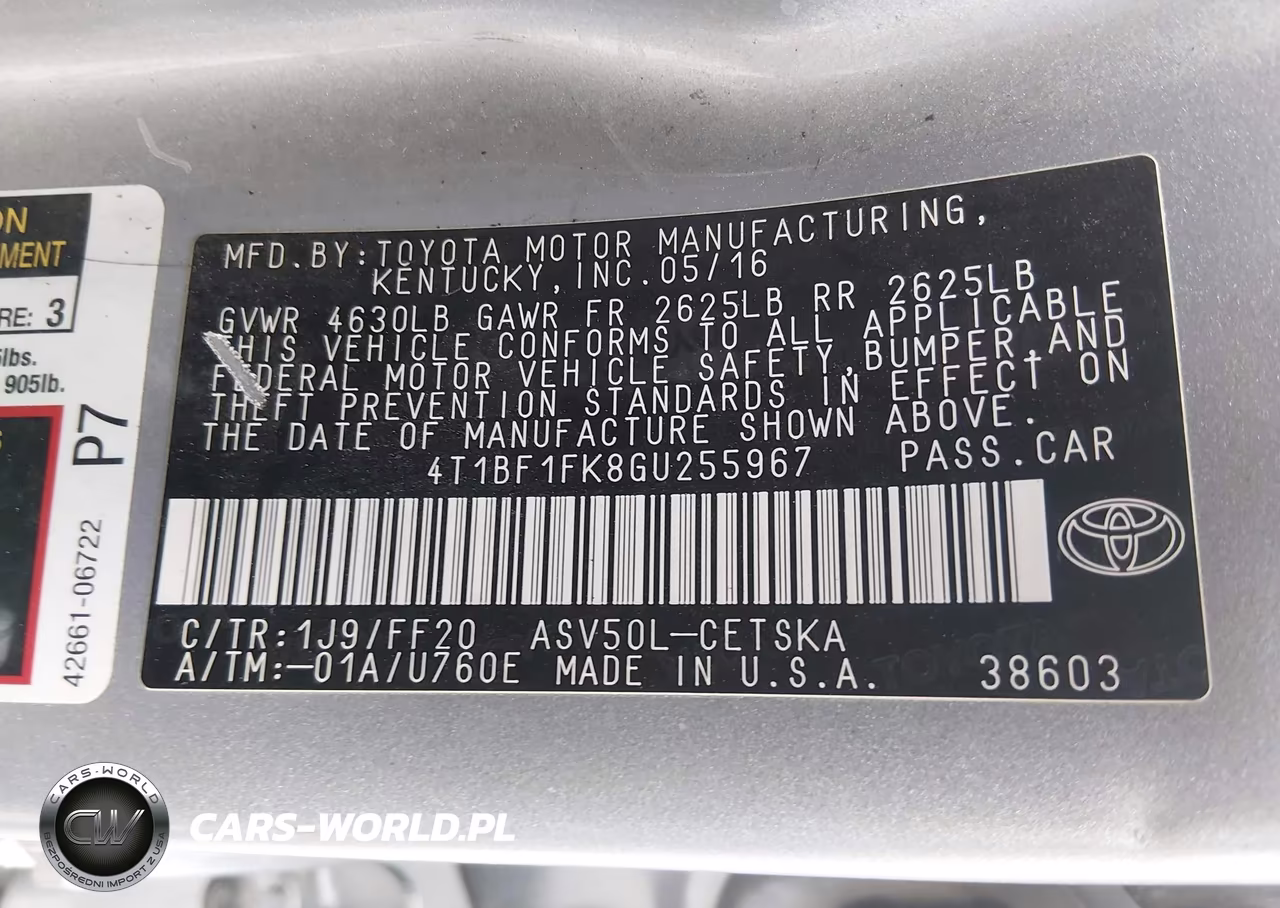 2016 Toyota Camry Se VIN:4T1BF1FK8GU255967 - 9