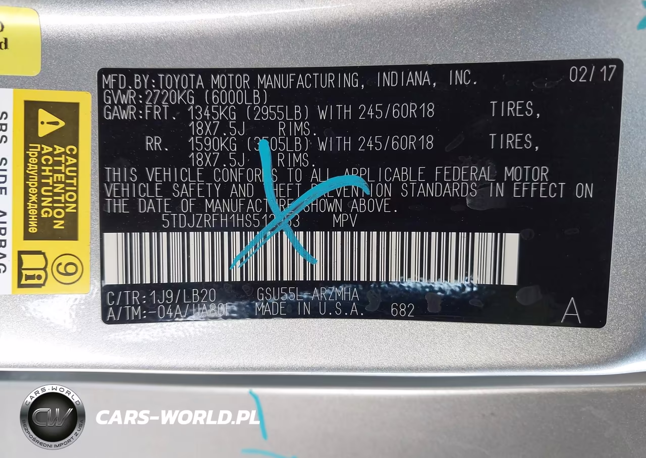 2017 Toyota Highlander Xle VIN:5TDJZRFH1HS512953 - 9